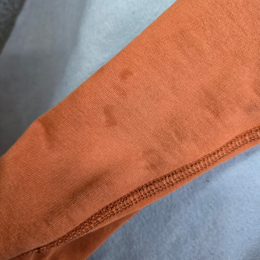 Vintage Y2K Fit American Eagle Hoodie Men Medium Orange Full Zip Distressed Hobo - Picture 10 of 16